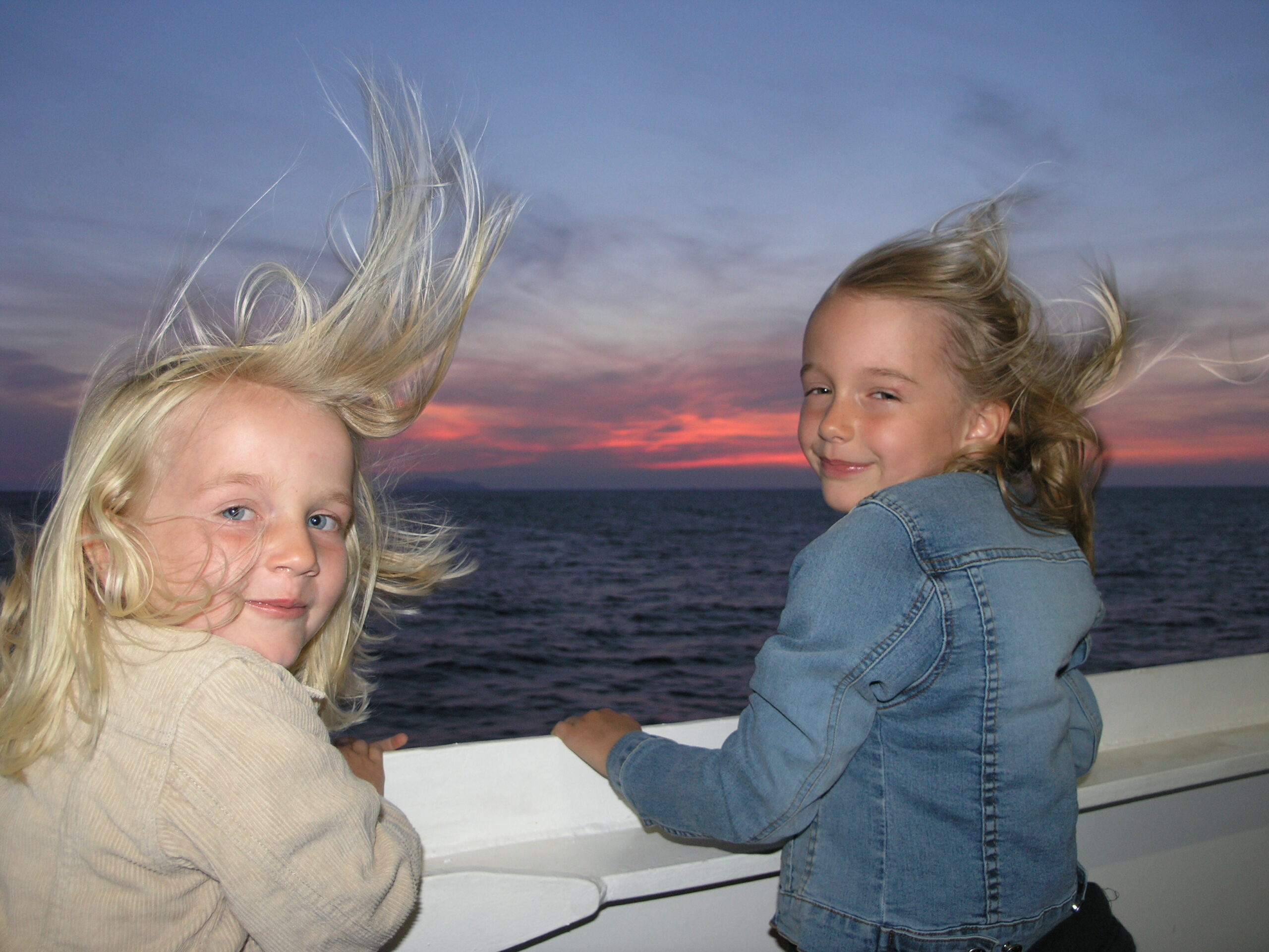 Two girls at sea